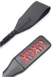 Horse Crop Leather Paddle Set - 2 Horse Crop Paddle Equestrian Accessories - Horse Crop Whip Set Red Black