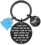 MIXJOY Best Friends Gifts for Women Men, Funny Novelty Ghost Friendship Long Distance Keychain Gifts for Friends BFF Bestie, Black, Medium