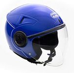 Motorcycle Scooter Open Face Helmet PILOT Flip Up Visor DOT Large Blue