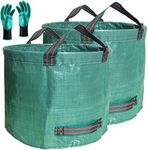 Professional 2-Pack 137 Gallon Yard Lawn Garden Bags Big (D34, H34 inches) Yard Waste Bags with Gardening Gloves, Large Leaf Bag,Debris Bag,Grass Clippings Bag,Leaf Container,Lawn Trash Bags 4 Handles