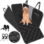 Back Seat Covers for Dogs, Waterproof Rear Dog Car Seat Cover Scratchproof Dog Car Hammock for Back Seat, Nonslip Storage Pockets forCar Against Dirt and Backseat Dog Cover Protector Pet Fur Durable