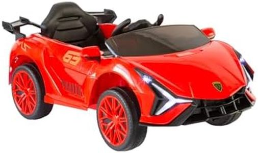 Lenoxx Classic Supercar Design Ride-on Electric Car: 12-Volt Rechargeable Battery, Includes Remote Controller. Ages 3+, Max Capacity 25kg | Color - Red