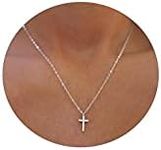 VIROMY Dainty Cross Necklace for Wo