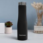 Frenchware Water Bottle (Black, 1 Litre, Stainless Steel) Bottle for Fridge, School, Outdoor, Gym, Home and Office, Scratch-Resistant, BPA-Free, Non-Toxic, Easy-to-Clean