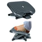 ZENO Foot Rest 3 Height Adjustable | Under Desk Foot Rest | Foot Stool with 30 Degree Tilt Angle Adjustment | Massage Surface Texture Improves Comfort for Home & Office | Black