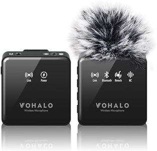 VOHALO Wireless Lavalier Microphone for iPhone/Android/Camera/Camcorder Professional Video Recording Interview with Automatic Noise Reduction