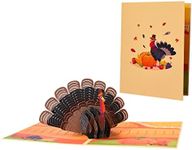 Magic Ants Thanks Pop Up Turkey Card, 3D Pop Up Thank You Cards, 3D Turkey Pop Up Thanksgiving Card, Thank You Card, Thank You Greeting Cards, Turkey Card for Thanksgiving Day, Give Thanks