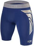 TCA Boys' CarbonForce Pro Compression Base Layer Shorts Thermal Under Gear - Blueprint, 8-10 Years