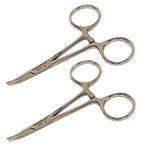 FusionKraft Micro Baby Mosquito Artery Forceps, (Haemostat) Curved Serrated Jaw, 4" (For use in Micro, Vascular & Neuro Surgery) (Pack of 2)