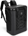 RIVONOVA Premium Zipperless Magnetic Cooler Backpack One-Hand Lid Black