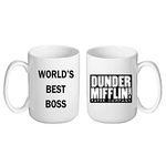 The Office Funny Coffee Mug - Inspired by The Office TV Show Quote - 15 Oz Unique Gift for The Office Fans (World's Best Boss)