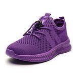 AZSDXS Boys Girls Trainers Kids Breathable Walking Tennis Sneakers Lightweight Non-Slip Running Casual Athletic School Sport Shoes A Purple 11