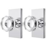 Newlaking Glass Dummy Door Knob Interior,Bifold and Closet Polished Chrome Crystal Dummy Door Knobs Door Handles,2 Pack