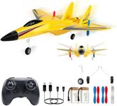 SU-27 RC Airplane,2.4GHz 2 Channel Remote Control Plane with Gyro Night Lights and 2 Batteries, Easy to Fly for Adults, Beginners and Kids Yellow Toy