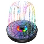 AISITIN 5.5W LED Solar Fountain Pump Upgraded Solar Bird Bath Fountain Diameter 8.27inch Solar Water Fountain with 7 Nozzles Solar Powered Fountain Pump for Bird Bath, Garden, Fish Tank, Patio, Pond