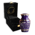Purple Majestic Cremation Urn for Ashes Adult Male & Female Personalized Cremation Urns for Human Ashes Adult Female Decorative Urns for Ashes Beautiful Handcrafted Small Urn for Ashes for Women & Men