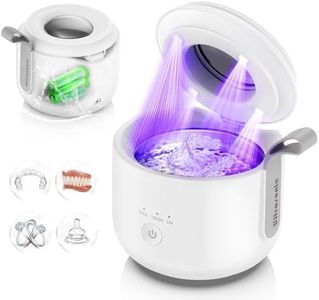 UV Ultrasonic Retainer Cleaner Machine, 48kHz Dental Cleaning Pod, Rechargeable, 200ML, 3 Modes Deep Cleaning for Braces, Aligners, Dentures, Night Guards, Mouth Guards, Toothbrush & Jewelry