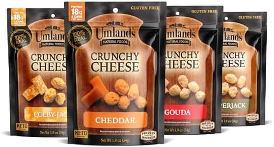 Umland's Crunchy Cheese – Variety Pack | Cheddar, Colby Jack, Pepper Jack & Gouda | 100% Real Wisconsin Cheese | Keto, High Protein, Gluten-Free, 0g Sugar