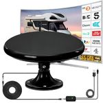 CSUXYD Outdoor TV Aerial, Freeview HD RV TV Aerial, 720° Omni-Directional Long Range Reception Aerial for Smart Tv, For Caravan/Motorhome/RV/Yacht/Attic