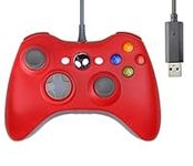 AMGGLOBAL® NEW RED COMPATIBLE WIRED USB CONTROLLER FOR MICROSOFT XBOX 360 & PC WINDOWS ELITE