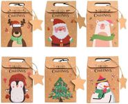 Christmas Kraft Paper Gift Bags, 24