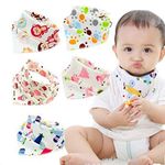 BabyGo Cotton Soft Adjustable Feeding Baby Bandana Bib Apron - Set of 5 (Random Color)