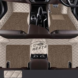 NEXTA Premium Nappa Luxury Leather with Grass Mat Complete Set || 100% Waterproof and Washable||7D Cars Floor Mats for Jeep Compass | Color : (Beige)