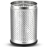 mofna Stainless Steel Perforated Type Dustbin, Paper Bin, Trash Can for Home, Kitchen, Offices (7"X10" INCH, 5 LITER, SILVER)