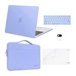 MOSISO MacBook Pro 13 inch Case 2019 2018 2017 2016 Release A2159 A1989 A1706 A1708, Plastic Hard Case&Sleeve Bag&Keyboard Skin&Webcam Cover&Screen Protector Compatible with Mac Pro 13, Serenity Blue