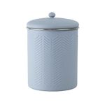 Pawpourri Premium Treat Jar Chevron Emboss Anti-Skid Stainless Steel Food Storage Jar for Dogs, Puppies, Cats | Stainless Steel | Anti-Skid | Easy to Clean Pet Feeder (Grey)