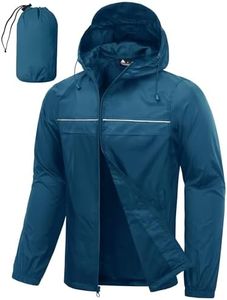 SWISSWELL Rain Jacket Men Waterproof Windbreaker, Lightweight Hooded Raincoat for Daily Casual