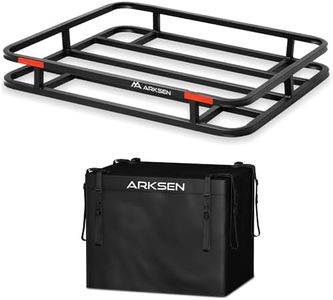 ARKSEN 32 x 26 x 4 Inch Heavy Duty Bumper Mounted Cargo Rack Carrier with 500D PVC Waterproof Cargo Bag 350 Lbs Capacity Luggage Basket Hitch for RV, Camping, Traveling