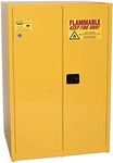 Eagle 1992 Safety Cabinet for Flammable Liquids, 2 Door Manual Close, 90 Gallon, 65" Height, 43" Width, 34" Depth, Steel, Yellow