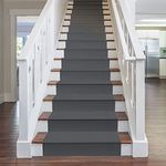 runrug Stair Runner Rug - Staircase Carpet Runner for Stairs - Stain Resistant Stair Carpet Rug Runner - Ideal for High Foot-Traffic Areas - 60cm Wide x 540cm Long - Plain, Light Grey