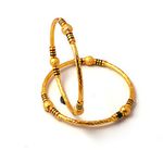 JewarHaat Indian Gold Bangles 2 Piece Kada Gold Plated Daily Use Handmade Meena Work Fashion Jewelry for Women & Girls, 2.6, no gemstone