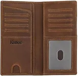 Kattee Men's Vintage Genuine Leather Long Wallet for Checkbook Credit Cards