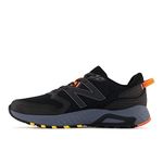 New Balance Men's 448 V7 Trail Running Shoe, Black/Grey/Orange, 7.5 M