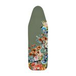 SHERWOOD Ironing Board Cover 124 x 38cm 100% Cotton Cover with Thick Felt Resists Scorching and Staining Adjustable Size Iron Board Cover (Flower Garden,124 x 38cm)