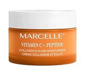 Marcelle Vitamin C + Peptide Collagen & Glow Moisturizer, Day & Night Cream, Brightening & Smoothing, Vegan, Cruelty-Free, Hypoallergenic, Non-Comedogenic, Paraben-Free, Fragrance-Free, 50 mL