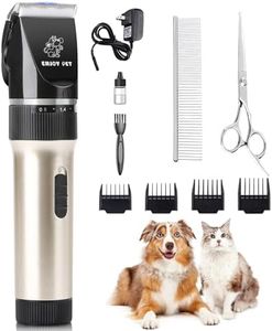Dog Clippers Cat Shaver, Professional Hair Grooming Electric Clipper Detachable Blades Cordless Rechargeable, Pet Clipper for Thick Coats Long haired Dog Cat, Quiet Animal Clippers and Trimmer (Gold)