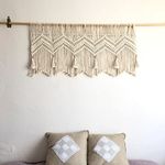 Macrame Valance Wall Hanging Boho Valance Window Treatments Valance for Bedroom livingroom Kitchen Bathroom Wall Decor,50" W x 20" H,1 Panel