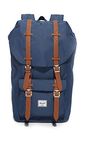 Herschel Little America Laptop Backpack, Navy/Tan Synthetic Leather, Classic 25.0L