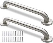 2 Pack 16 inch Stainless Steel Bath Grab Bar Shower Safety Handle for Bathtub,Toilet, Bathroom,Stairway Handrail, 16in x 1.25in Concealed Flanges 500lbs Loading Capacity