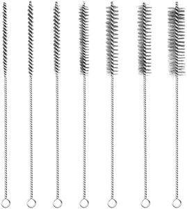 PokShow 7Pcs Wire Tube Brushes Set,Stainless Steel Bottle Brush ,12" Long Wire Bore Brushes for Deep Cleaning Pipes,Tubes,Narrow Spaces, Engine Parts, Home Brew(1/4"-1" Sizes)