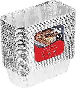 Stock Your Home 2 Lb Aluminum Foil Mini Loaf Pans (50 Pack) Disposable Small Loaf Pan – 2 Pound Baking Tin Liners, Perfect to Bake Cakes, Bread Loaves, and Meat - 8.5 x 4.5 x 2.5