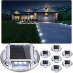 JACKYLED Solar Dock Lights Marine, Solar Driveway Lights Waterproof LED Solar Step Lights for Road Markers Sidewalk Backyard Garden Stairs (8Pack, Cool White)