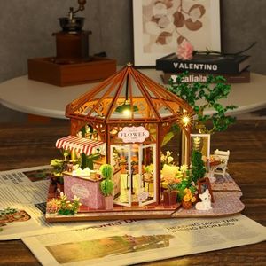 CUTEROOM DIY Miniature Dollhouse Kit with Furniture,Wooden Doll House & Music Box,1:24 Scale DIY House Kit,Best Gifted(ES013)