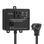 Ortis Refrigerator Surge Protector & Power Failure Alarm, Protects Against Voltage Abnormalities, with LED Indicator Light & 110dB Alarm, Ideal for Refrigerators, Freezers, and Sewage, Black