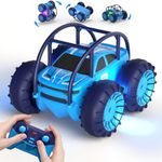 Fast Direct Charging Remote Control Cars for Kids, Amphibious Rc Cars with LED Lights 360° Rotation Stunts Cars 2.4Ghz 15km/h 4WD All Terrain RC Trucks for Boys Girls Aged 3+