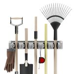 Stalwart 75-ST6059 Shovel, Rake and Tool Holder with Hooks- Wall Mounted Organizer